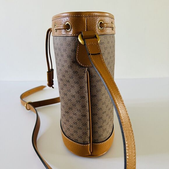 GUCCI x DISNEY Mickey Mouse Print Canvas Leather Bucket Shoulder Bag - Picture 7 of 13